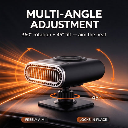 🚗2-in-1 Draagbare Auto-kachel & Ontdooier🚗 – Met 360° Rotatie & 3 Standen – Ideaal voor Snel Ontdooien, Ontwasemen & Verwarmen van de Cabine ⚡