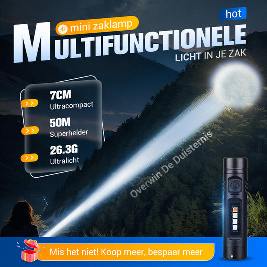 📢📢🔥KOOP ER 2 EN KRIJG ER 1 GRATIS!!!!  Multifunctionele Mini Zaklamp van Aluminiumlegering