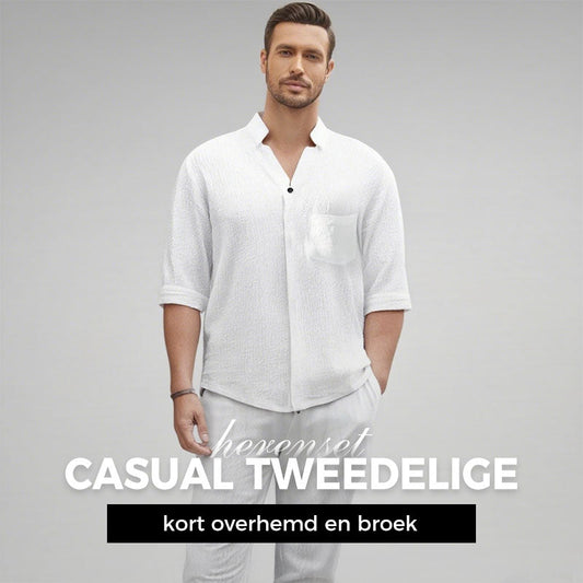 🌿💧Tweedelige katoenen set voor heren: top en broek