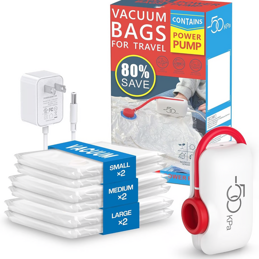 🎁 Grote uitverkoop 49% KORTING 🔥 6-delig USB elektrische vacuümpakket – Besparing van ruimte, reizen met weinig bagage!