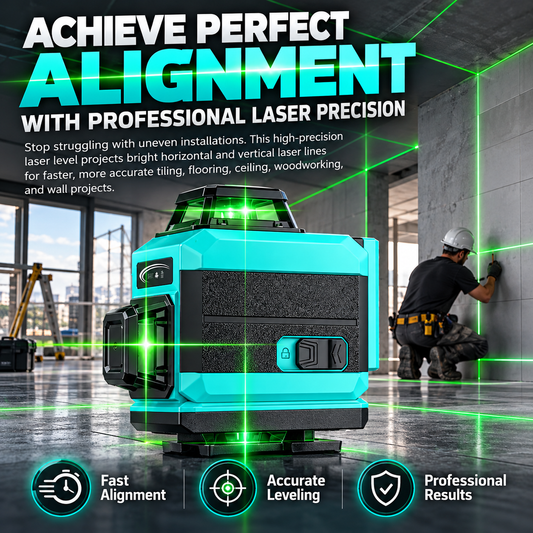 🔥FLASH SALE🔥 Outdoor 360° Laserwaterpas – 4D Multiline, 8/12/16 Lijnen – Zelfnivellerend, Afstandsbediening – Oplaadbare Lithiumbatterij – Voor Tegelwerk & Bouw! 🎯✨