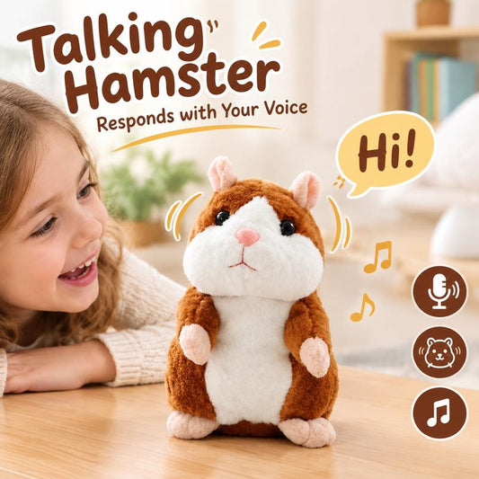 🐹50% KORTING!🔥 Pratende Hamster Knuffel – Herhaalt Wat Je Zegt, Knikkebolt Automatisch – Zachte Pluche, Ingebouwde Opname – Grappig Cadeau voor Kinderen & Volwassenen! 😂✨