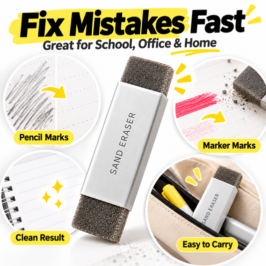 🔥FLASH SALE🔥 Schuurvlakwisser voor Pen- & Potloodstrepen – Schurend Wisoppervlak, Matte Structuur – 5 Stuks per Doos – Compact voor Etui of Bureau – Voorzichtige Correcties! 🧽✨
