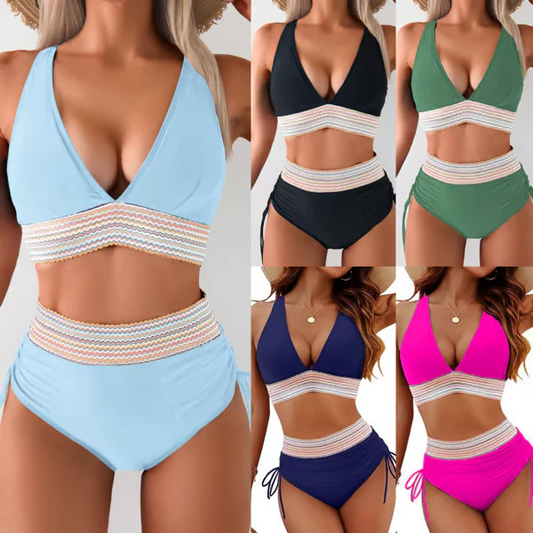 ✨Nieuw binnen✨👙Bikini's met hoge taille en kleurblokken voor buikcontrole