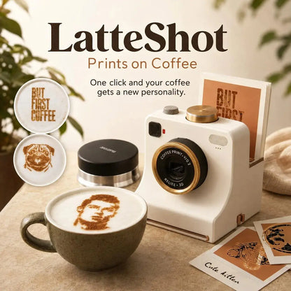 🎃Halloween-Aanbieding 50% korting!🔥Retro Koffiekunst Camera – Mechanische Latte Sjabloonprinter