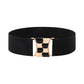 【Directe verkoop vanuit de fabriek】Vintage gouden gesp hoge elastische leren riem voor dames