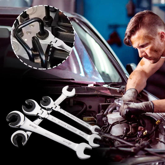 🔥FLASH SALE🔥 Open Buis Ratelsleutel – 2-in-1 Vaste & Flexibele Kop – Duurzaam, Efficiënt – 8mm tot 32mm – Voor Auto, Loodgieterij & Onderhoud! 🔧✨