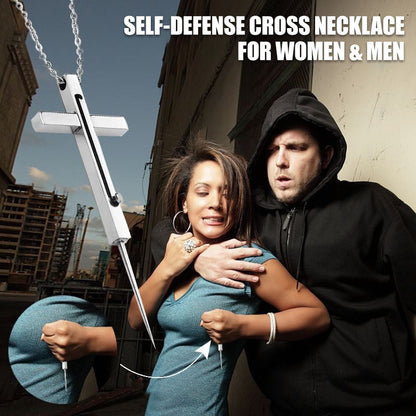 🛡️🛡️Self-Defense Cross Necklace for Women & Men