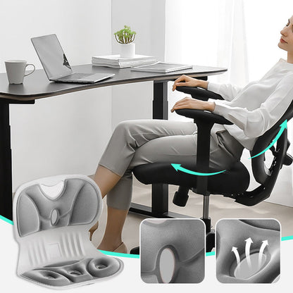 🔥2025 Nieuwe aankomst🔥Ergonomisch Geheugen Foam Rug- en Lumbale Steun Kussen voor Stoel