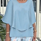 Set damesbroek met print en top met ronde hals