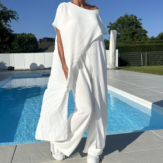 🌸Zomeraanbieding 49% KORTING🌸Effen off-shoulder top en broekset