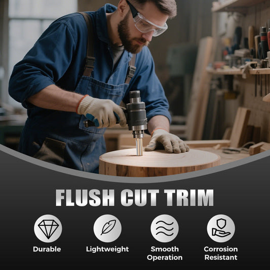 🔥FLASH SALE🔥 Flush Cut Trim Freesbit – Uiterst Precisie Lagerontwerp, YG6-Legering – Snijdt als Boter, Roestwerend – Eén Bit voor Alle Houtsoorten – 4-Delige Set Opties! 🪵✨