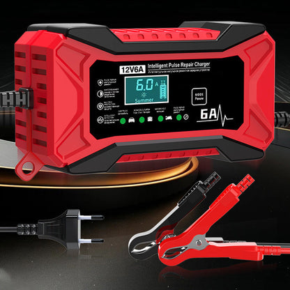 🖤Black Friday topper!✨ Intelligente Auto Acculader E-MaLX – Pulse Repair, Digitale Display & Seizoensmodi (Slim Opladen voor Loodzuur, Lithium & Meer!)