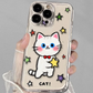 💕Kleurrijke graffiti kat & ster iPhone-hoesje🐱