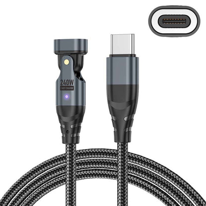 🔥FLASH SALE🔥 3-in-1 Magnetische Oplaadkabel – 180° Draaibaar, 240W Snelladen – 480 Mbps Dataoverdracht – Type-C, Micro-USB & iOS – 1,8m – Zwart! ⚡✨