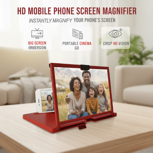 🥳2026 HOT SALE🥳💞50K+ VERKOCHT!💥👓❤️ Verlicht vermoeide ogen, maak het scherm “groter” | HD-telefoonvergrootglas voor eenvoudiger bekijken🎬✨