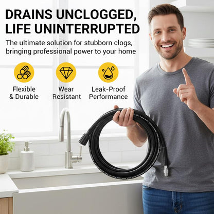 💧 Drielaagse, barstbestendige slang – PVC en roestvrij staal. Universele aansluiting, eenvoudig te installeren. Perfect voor zware reinigingsklussen! 🚿🔧