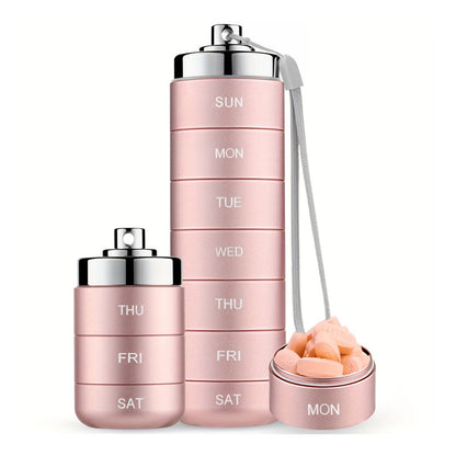 🟒 50% KORTING 🎁 | Draagbare waterdichte pillendoos – Aluminium & 7 dagen