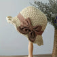 🎀 50% KORTING 👒 | Strohoed met retro strik – Opvouwbaar & ademend voor de zomer