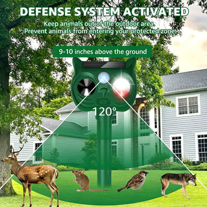 🌞 50% KORTING! Dierverjager op zonne-energie – bewegingsgevoelig, ultrasoon + knipperlicht. Waterdicht (IP44). Meer dan 50.000 exemplaren verkocht! 🚫🦌