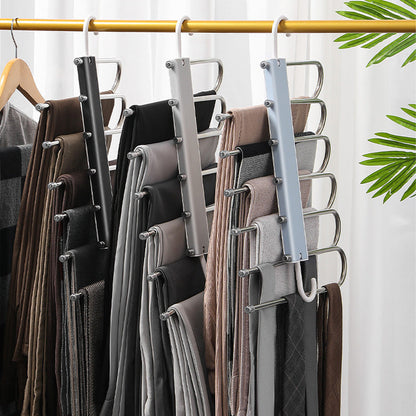 🥳2026 BESTSELLER🥾 Multi-Tier Broekhanger – Roestvrijstaal & ABS, Antislip – Dubbele Haak, 90° Draaibaar – Bespaart 6x Ruimte – Voor Broeken, Sjaals & Stropdassen! 🛡️💨
