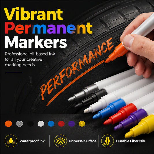 🔥FLASH SALE🔥 Quick-Dry Paint Marker Pens – 12 Kleuren, 3mm Tip – Hoge Dekking, Multi-Oppervlak – Snel Droog – Gratis Verzending in het VK! 🎨✨