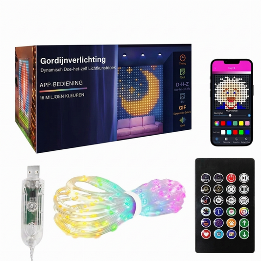 ⏳TIJDELIJKE ACTIE⏰ Muziekresponsieve LED-Lichtsnoer – Teken Patronen, Voeg Tekst & Foto's Toe – Muzieksynchronisatie, App-bediening – Waterdicht, USB – Voor Binnen & Buiten! ✨
