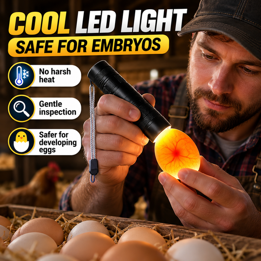 🔥FLASH SALE🔥 Oplaadbare LED Ei-schouwer – Heldere Embryo-zichtbaarheid, Koele LED – Aluminiumlegering, USB Oplaadbaar – Voor Kippen-, Kwartel- & Eendeneieren! 🥚✨