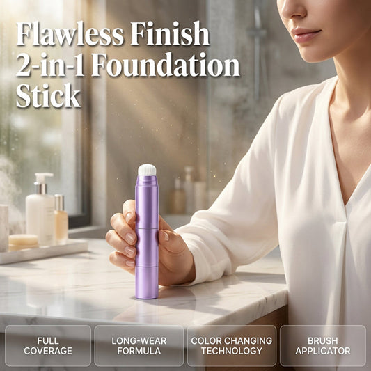 🔥FLASH SALE🔥 2-in-1 Concealerstift – Ingebouwde Blendborstel, Opbouwbare Dekking – Ivoor, 10g – Reizvriendelijk – Verbergt Onzuiverheden & Roodheid! ✨