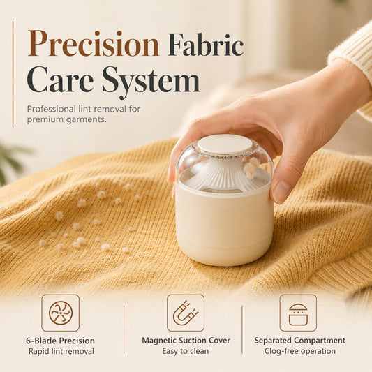 ⏰50% KORTING – LAATSTE KANS⏰ Elektrische Pluisverwijderaar – Precisiemessen, Magnetisch Deksel – 5W, Beige – Voor Truien, Wollen Kleding, Dekens & Alledaagse Kleding! 🔥