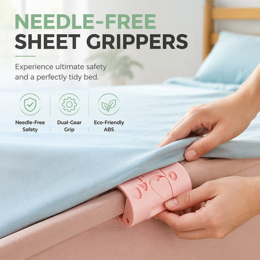 🛏️FLASH SALE! Naaldvrije Lakenspanners – Compacte ABS-Clips, Kliksluiting – Zonder Naald, Stevig Vast – 6 of 10 Stuks – Blauw, Roze of Transparant! ✨