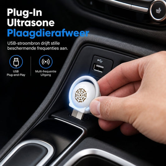 🔥FLASH SALE🔥 Draagbare USB Ultrasone Ongedierteverdrijver – Stil, Plug & Play – Effectief Bereik 10–80m² – Vlamvertragende ABS Behuizing – 6g – Zwart of Wit! 🐜✨