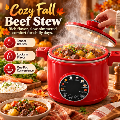 🔥FLASH SALE🔥 Multi-Functionele Slimme Kookpan – Vooraf Instellen, Keramische Binnenpan – 400W, 1,8L – Rijst, Soep, Pap & Hotpot – Compact & Rood! 🍲✨