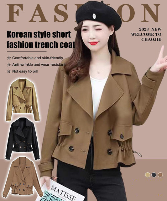 Korte mode-trenchcoat in Koreaanse stijl