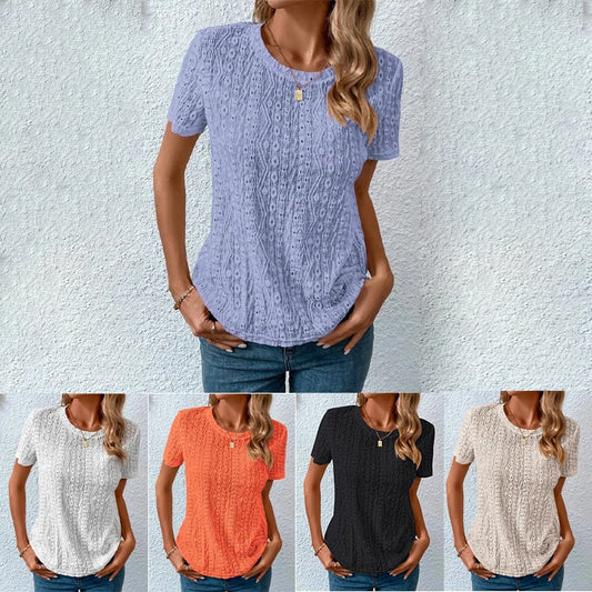 Lief dames T-shirt met ronde hals en korte mouwen