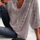 Dames u-neck blouse met mouwen-buy 2 gratis verzending
