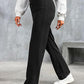 Casual damesbroek met rechte pijpen, elastische broek met hoge taille