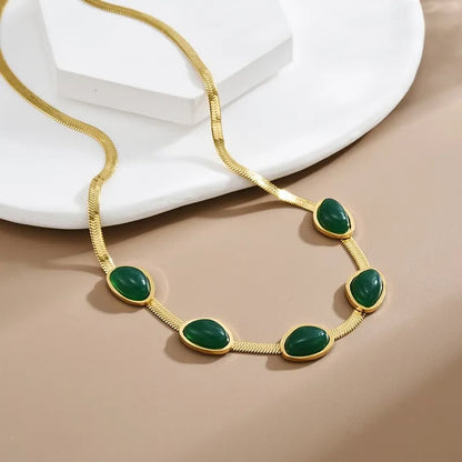 Emerald ketting oorbellen armband
