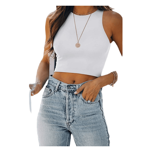 Dames sexy mouwloze racerback tanktops halter crop tops😽