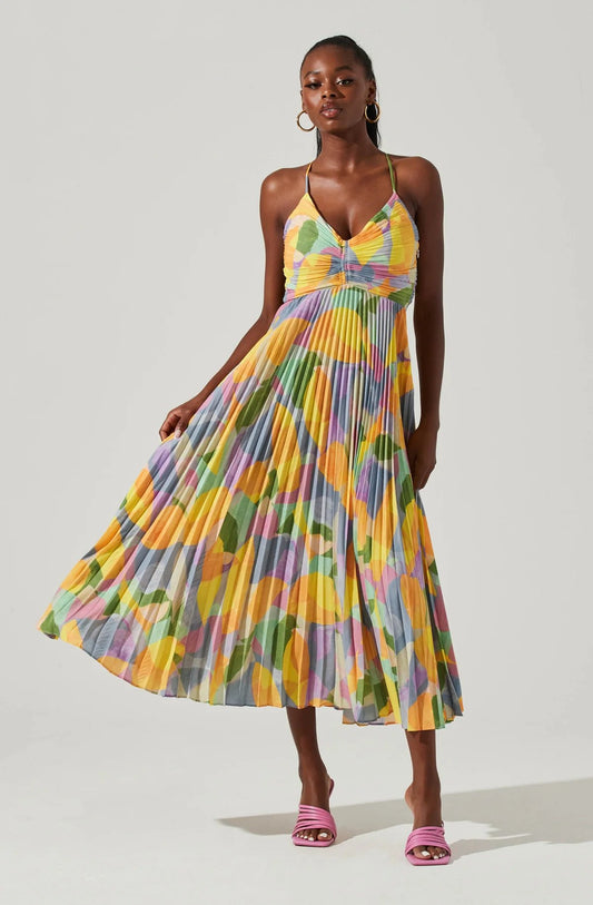 Casual jurk met geplooide print